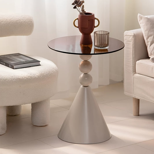 Glass Side Table with Removable Top