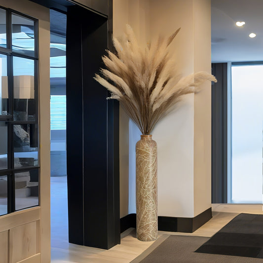 Bohemian Striped Resin Floor Vase - Elegant Decorative Vase