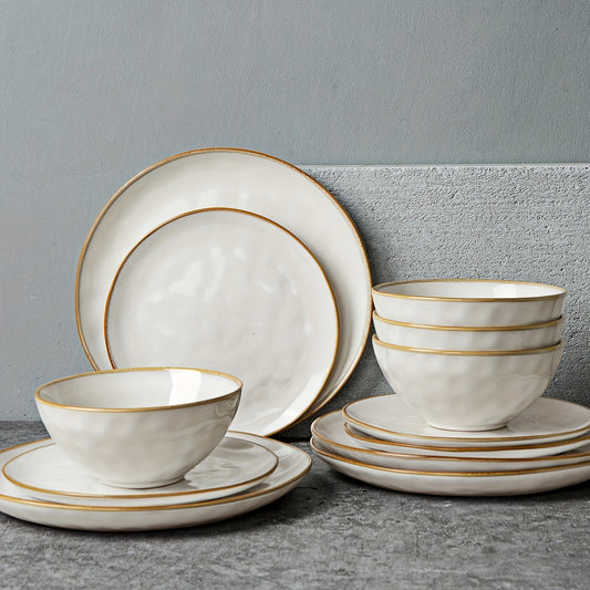 Ocean Round 12-piece Dinnerware Set