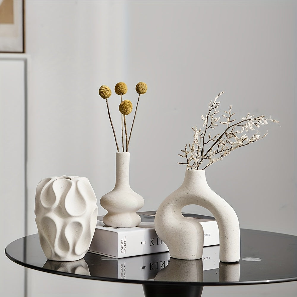 Boho Ceramic Vase 3 Piece Set