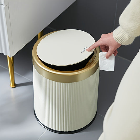 Elegant Gold Rim Trash Can
