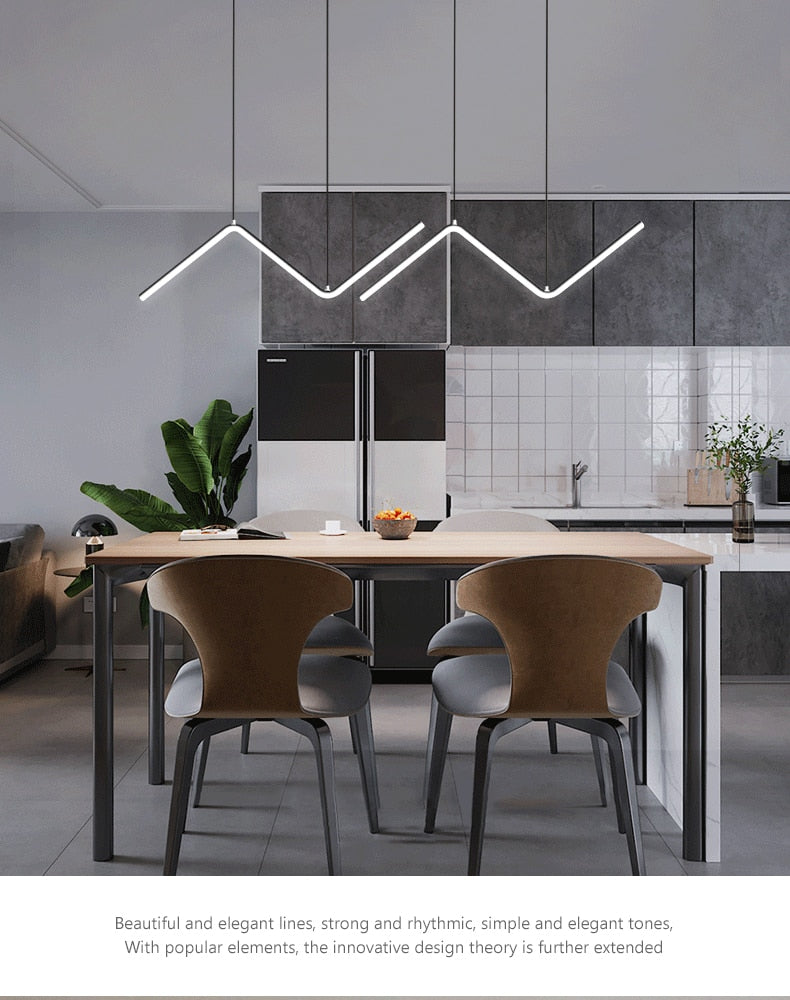 Z Shape Hanging Chandelier LED Pendant Light