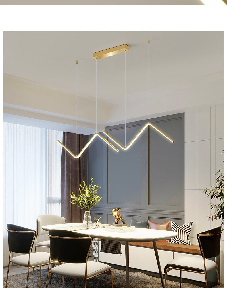 Z Shape Hanging Chandelier LED Pendant Light