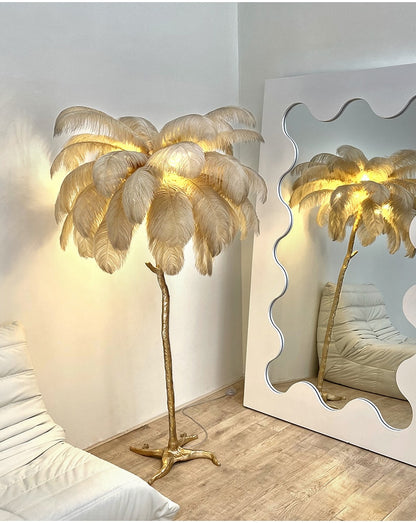 Le Palmier -  Ostrich Feather Floor Lamp