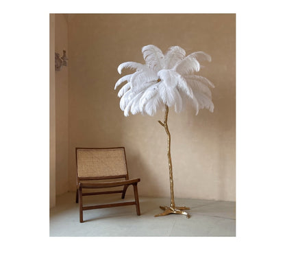 Le Palmier -  Ostrich Feather Floor Lamp